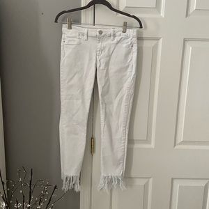 Blank NYC White Fringed Jeans